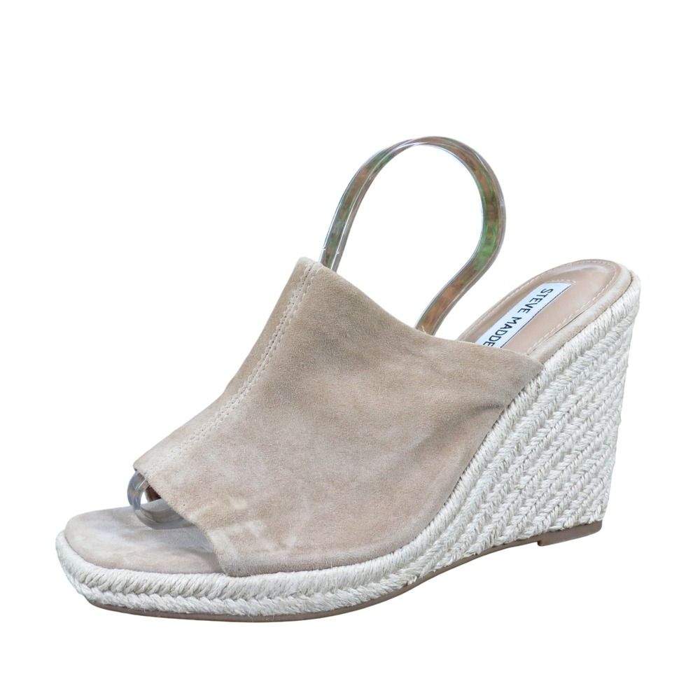 Steve Madden Urge Women Espadrille Wedge Sandals 8.5 M Summer Tan Suede